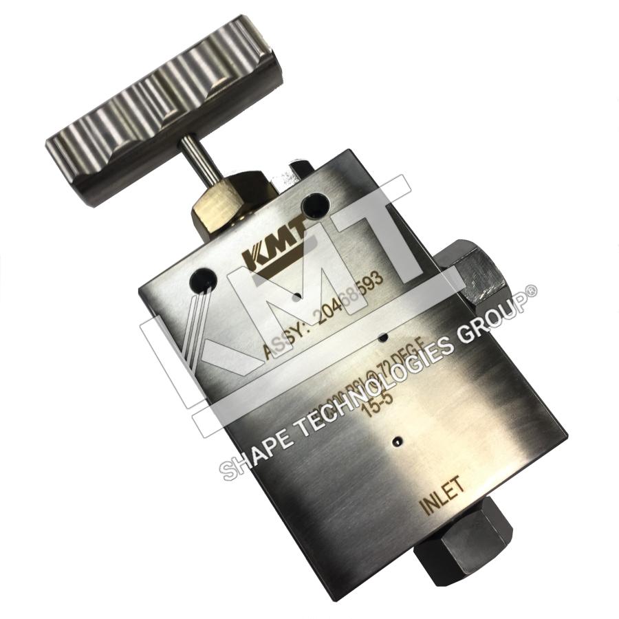 Hand Valve Assembly, UHP, 90 Degree, 2-Way, 6.200 bar, KMT WATERJET PART